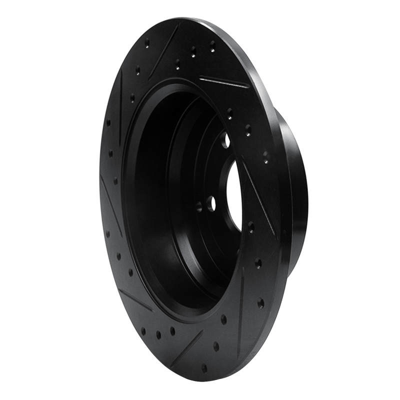 Volvo C70 Brake Rotor (1) - Rear Right - R1 Concepts - Drilled & Slotted - Black - `96-`04